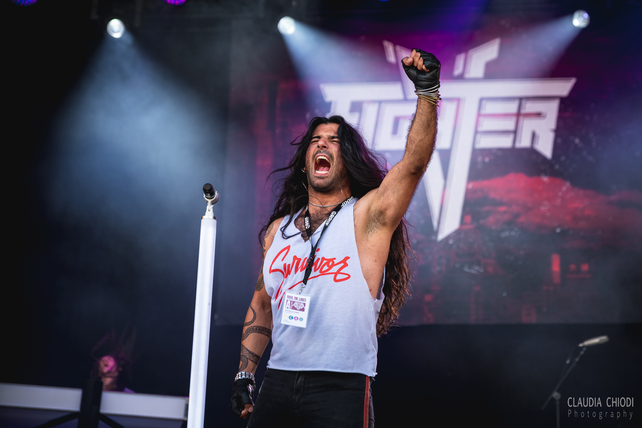 220821 Fighter V playing at Rock The Lakes 2022 in Vallamand.
Photo: Claudia Chiodi 220821 Fighter V playing at Rock The Lakes 2022 in Vallamand.
Photo: Claudia Chiodi