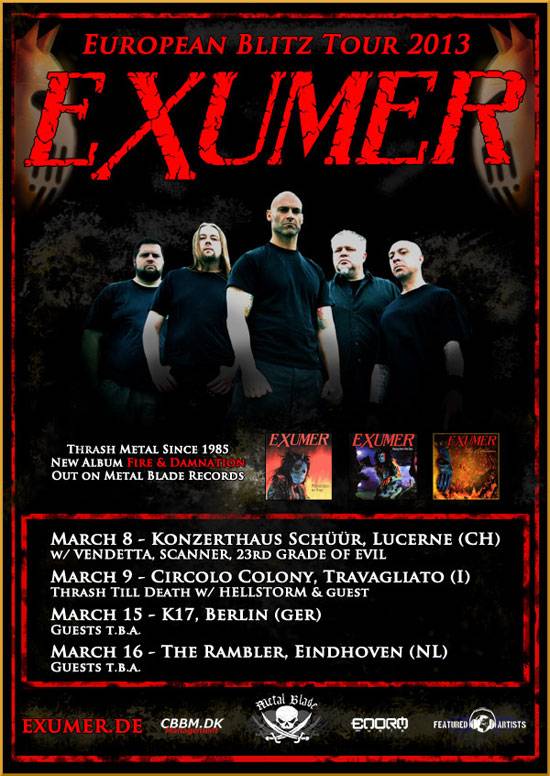 EXUMER kehren im MÃ¤rz fÃ¼r diverse Clubshows nach Europa zurÃ¼ck!