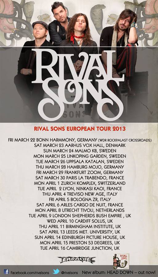 RIVAL SONS FEATURED ON BILLBOARD.COM FRONT PAGE