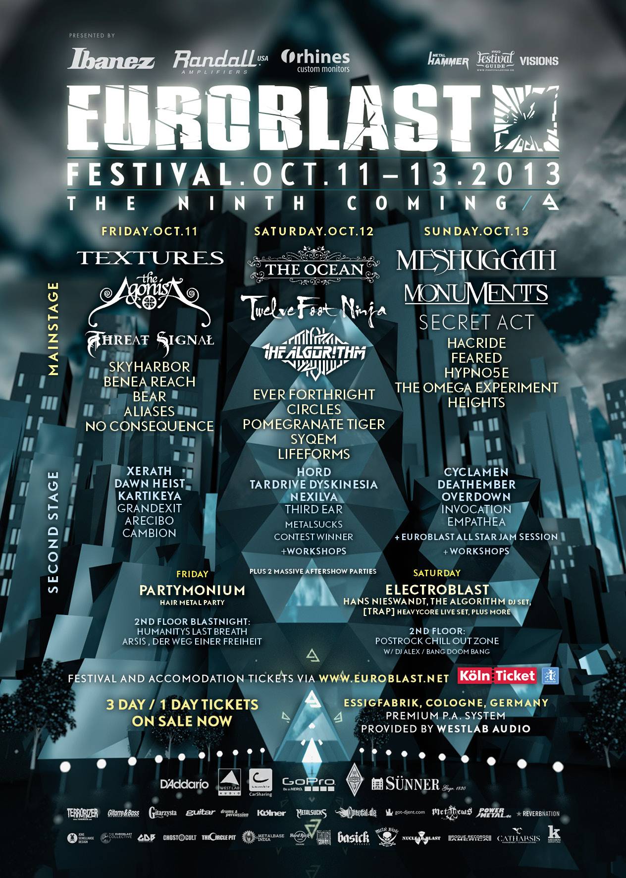 Euroblast Festival 2013 – 11.-13. Okt., Essigfabrik, KÃ¶ln