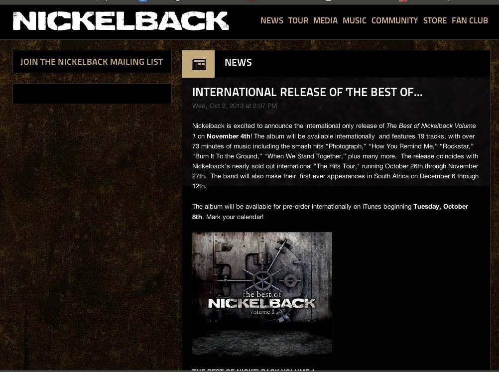 nickelback am 10. november in zÃ¼rich