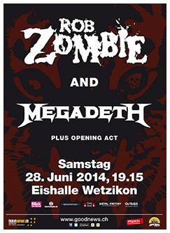 rob zombie und megadeth in der schweiz
