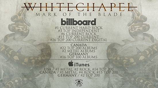 WHITECHAPEL – Charterfolge für „Mark of the Blade“
