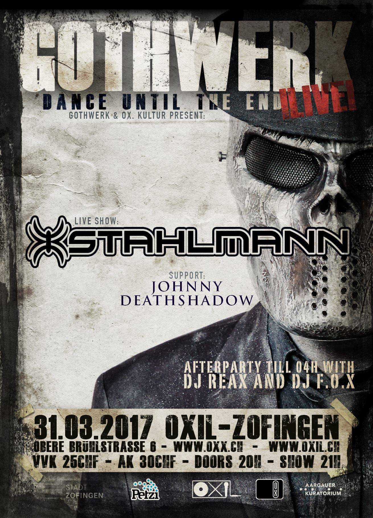 STAHLMANN und JOHNNY DEATHSHOW – Neue deutsche Härte am 31.03.17 im OXIL Zofingen