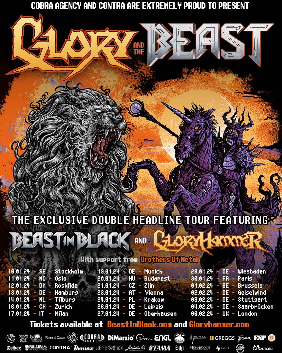 Co-Headlinertour von BEAST IN BLACK und GLORYHAMMER