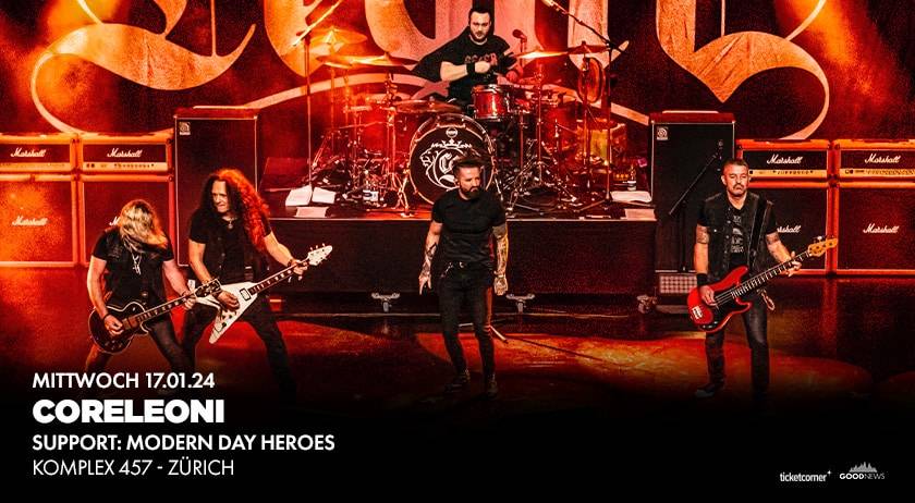 Rocknews präsentiert; CORELEONI im Januar 2024 im Komplex 457